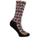 Hot Dog And Hamburger Pattern Print Crew Socks