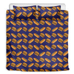 Hot Dog And Hamburger Pattern Print Duvet Cover Bedding Set