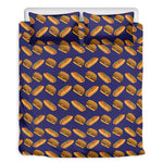 Hot Dog And Hamburger Pattern Print Duvet Cover Bedding Set