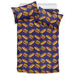 Hot Dog And Hamburger Pattern Print Duvet Cover Bedding Set
