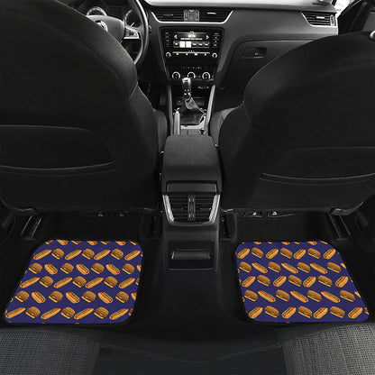 Hot Dog And Hamburger Pattern Print Front and Back Car Floor Mats