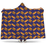 Hot Dog And Hamburger Pattern Print Hooded Blanket