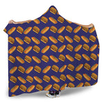 Hot Dog And Hamburger Pattern Print Hooded Blanket