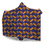 Hot Dog And Hamburger Pattern Print Hooded Blanket
