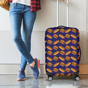 Hot Dog And Hamburger Pattern Print Luggage Cover