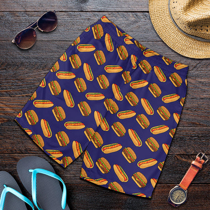 Hot Dog And Hamburger Pattern Print Men's Shorts