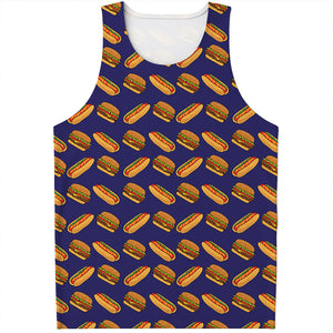 Hot Dog And Hamburger Pattern Print Men's Tank Top