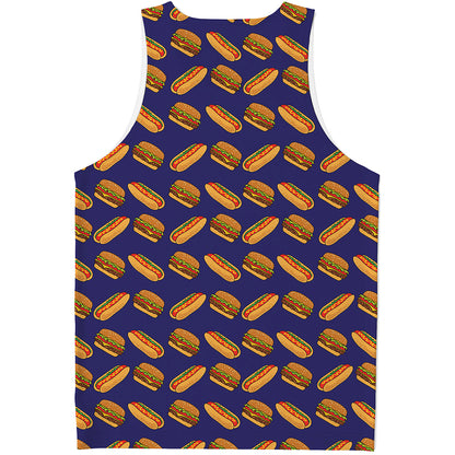 Hot Dog And Hamburger Pattern Print Men's Tank Top