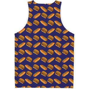 Hot Dog And Hamburger Pattern Print Men's Tank Top