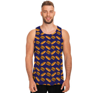 Hot Dog And Hamburger Pattern Print Men's Tank Top