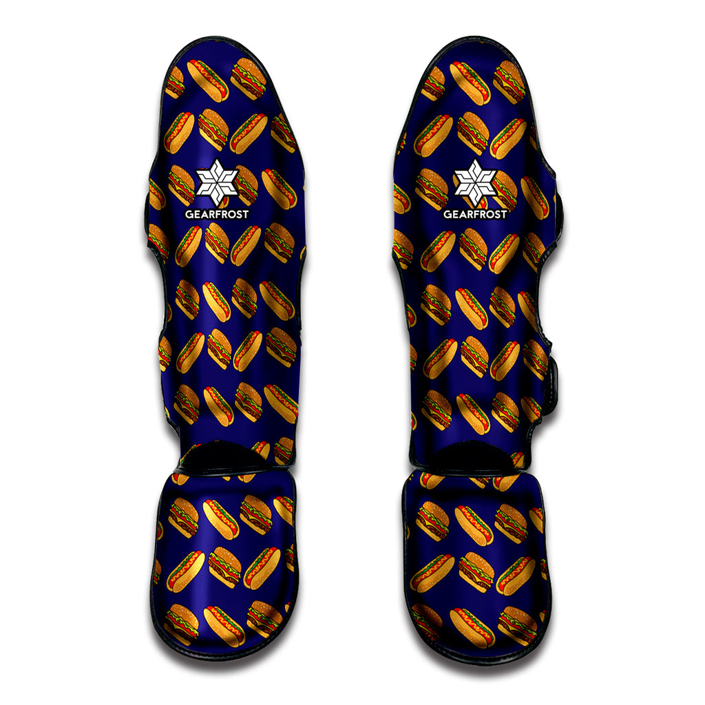 Hot Dog And Hamburger Pattern Print Muay Thai Shin Guard