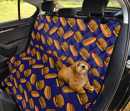 Hot Dog And Hamburger Pattern Print Pet Car Back Seat Cover