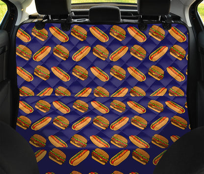Hot Dog And Hamburger Pattern Print Pet Car Back Seat Cover