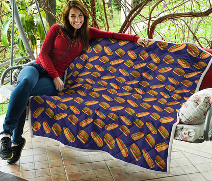 Hot Dog And Hamburger Pattern Print Quilt