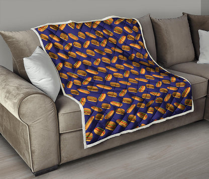 Hot Dog And Hamburger Pattern Print Quilt
