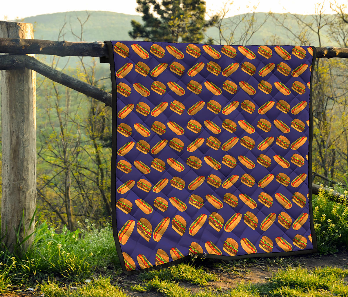 Hot Dog And Hamburger Pattern Print Quilt