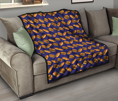 Hot Dog And Hamburger Pattern Print Quilt