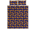 Hot Dog And Hamburger Pattern Print Quilt Bed Set