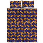 Hot Dog And Hamburger Pattern Print Quilt Bed Set