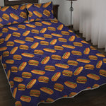 Hot Dog And Hamburger Pattern Print Quilt Bed Set