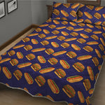 Hot Dog And Hamburger Pattern Print Quilt Bed Set