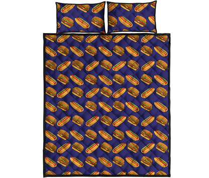Hot Dog And Hamburger Pattern Print Quilt Bed Set