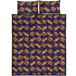 Hot Dog And Hamburger Pattern Print Quilt Bed Set