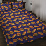 Hot Dog And Hamburger Pattern Print Quilt Bed Set