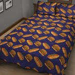 Hot Dog And Hamburger Pattern Print Quilt Bed Set