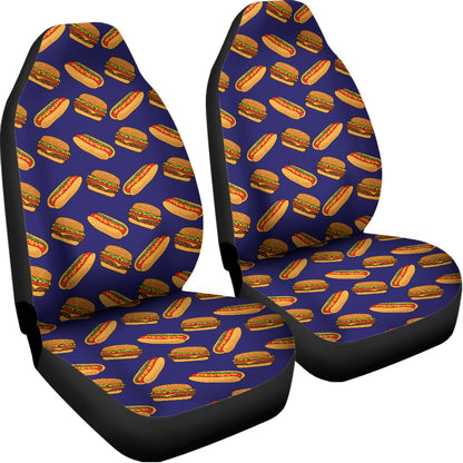 Hot Dog And Hamburger Pattern Print Universal Fit Car Seat Covers
