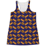 Hot Dog And Hamburger Pattern Print Women's Racerback Tank Top