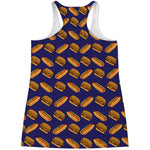 Hot Dog And Hamburger Pattern Print Women's Racerback Tank Top