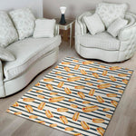 Hot Dog Striped Pattern Print Area Rug