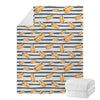 Hot Dog Striped Pattern Print Blanket