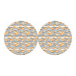 Hot Dog Striped Pattern Print Car Coasters