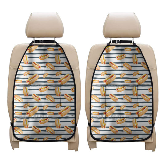 Hot Dog Striped Pattern Print Car Seat Organizers