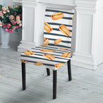 Hot Dog Striped Pattern Print Dining Chair Slipcover