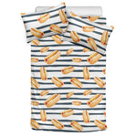 Hot Dog Striped Pattern Print Duvet Cover Bedding Set