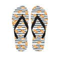 Hot Dog Striped Pattern Print Flip Flops
