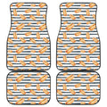 Hot Dog Striped Pattern Print Front and Back Car Floor Mats