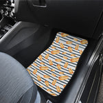 Hot Dog Striped Pattern Print Front and Back Car Floor Mats