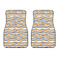 Hot Dog Striped Pattern Print Front Car Floor Mats