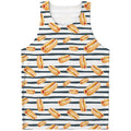 Hot Dog Striped Pattern Print Men's Tank Top