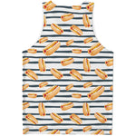 Hot Dog Striped Pattern Print Men's Tank Top