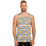 Hot Dog Striped Pattern Print Men's Tank Top