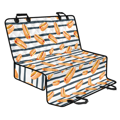 Hot Dog Striped Pattern Print Pet Car Back Seat Cover