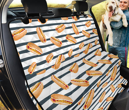 Hot Dog Striped Pattern Print Pet Car Back Seat Cover