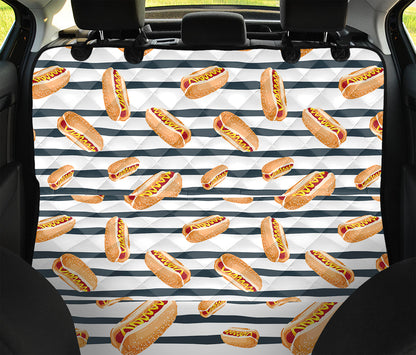 Hot Dog Striped Pattern Print Pet Car Back Seat Cover