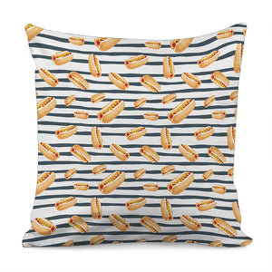 Hot Dog Striped Pattern Print Pillow Cover