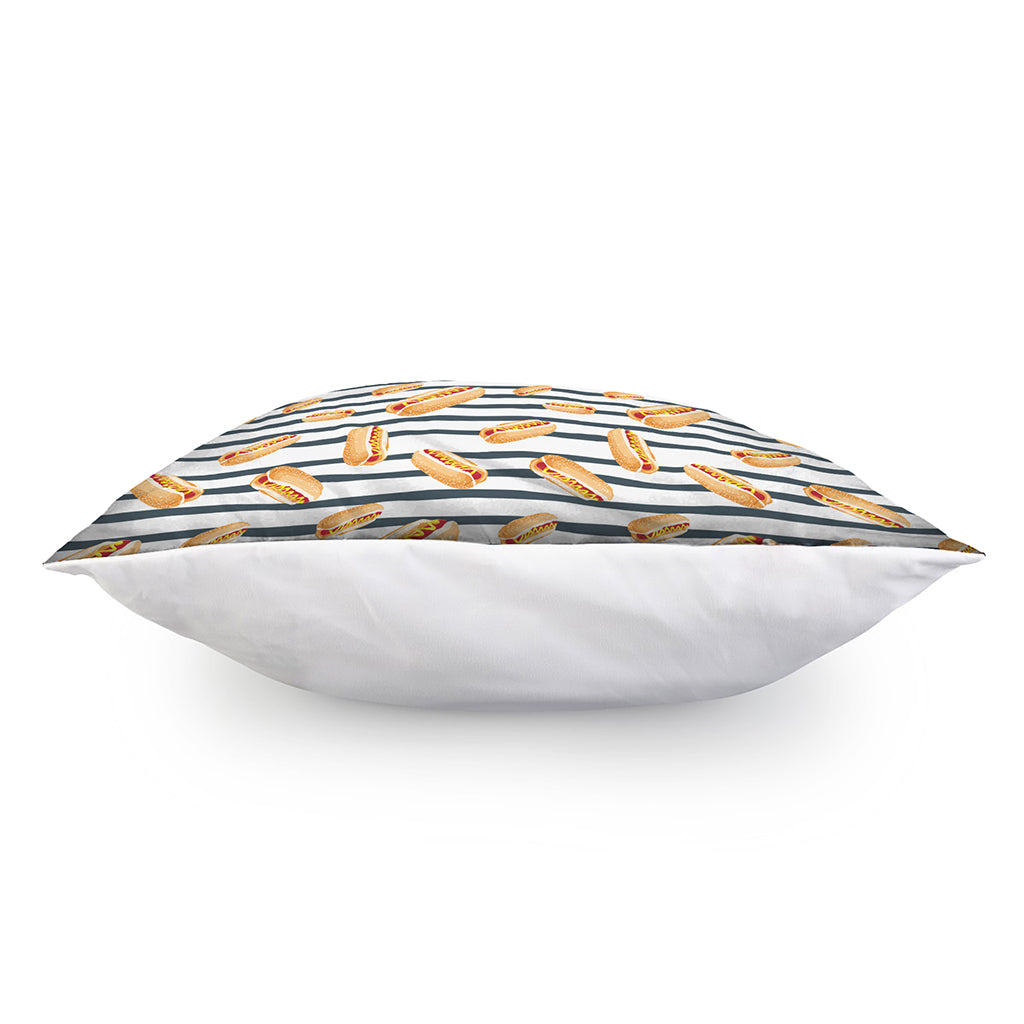 Hot Dog Striped Pattern Print Pillow Cover